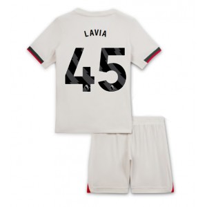Fotbalové Dres Chelsea Romeo Lavia #45 Dětské Venkovní Oblečení 2025-26 Krátký Rukáv (+ trenýrky)